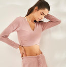 Women Long Sleeves Yoga Crop Top Ribbed Female Breathable Sport T Shirt Workout Fitness shirt Gym top Running  Sweater clothes