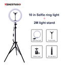 Video Light Dimmable LED Selfie Ring Light USB ring lamp Photography Light with Phone Holder 2M tripod stand for Makeup Youtube