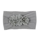 Nishine Soft Stretch Satin Rose Flower Baby Headband Newborn Knot Wide Nylon Headwraps Turban Girls Headwear Kids Photo Props