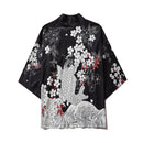 Bebovizi Dragon Print Yukata Men Women Fashion Cardigan Loose Blouse Haori Obi Asian Clothes Harajuku Japanese Cosplay Kimono