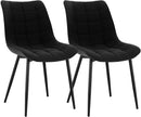 WOLTU 2PCs/set Dining Chairs Faux Leather/Fabric/Velvet/Linen Kitchen Chair Upholstered Seat Stable Metal Legs Kitchen Furniture