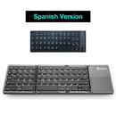 Folding Bluetooth Keyboard Wireless Klavye English/Russian/Spanish/Arabic/Hebrew/Portugues for IOS/Android/Windows ipad Tablet