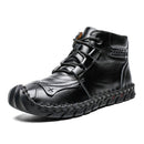 High Quality Leather Autumn Winter Men Boots Warm Plush Snow Boots Outdoor Fur Motorcycle Boots Ankle Boots Men&
