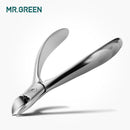 MR.GREEN 高品质不锈钢超锋利指甲刀（带死皮推刀），适用于修剪脚趾甲、嵌甲及美甲。