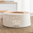 BORREY Ceramic Teapot Warmer Holder Base Tea Warmer Insulation Base Tea Coffee Water Warmer Candle Heating Base Holder Teaware