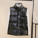 Plus size women autumn waistcoat Glossy bright 2021 vest winter Warm new Korean down vest  sleeveless jacket 3XL,4XL,black,blue