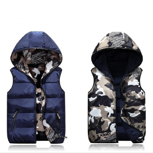Parent-Child Matching Outfits Camouflage Child Waistcoat Cotton Girls Boys Vest Kids Jacket Children Outerwear For 100-185cm