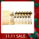 Tablewellware Tableware Black Cutlery Set 24 Pcs Stainless Steel Cutlery Box Forks Knives Spoons Dinner Set Kitchen Spoon Set