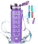 ZOMAKE 32oz Motivational Water Bottle with Time Marker,Leakproof  Sports Water Bottle BPA Free,Fruit Water Bottle Sports 1 Liter