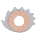 1PC Silicone Teether Baby Rudder Shape Wooden Teether Ring Kid Gift Food Grade Silicone Children&