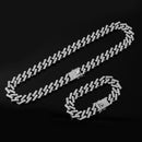 Necklace +Watch+Bracelet Hip Hop Miami Curb Cuban Chain Gold Color Iced Out Paved Rhinestones CZ Bling Rapper For Men Jewelry