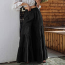 Vintage Women's Wide Leg Trousers ZANZEA 2022 Solid Pants Casual Elastic Waist Long Pantalon Palazzo Female  Turnip
