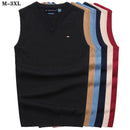 Good Quality Spring Autumn Men's Vest Sleeveless Sweaters Pullovers 100% Cotton Casual Knitted Vest Fashion Knitted Male Tops