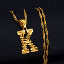 Anniyo A-Z Small Letters Necklaces Women/Girl Gold Color Initial Pendant Thin Chain English Letter Jewelry Alphabet Gift
