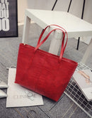 Big New Women Shoulder Bags Alligator Ladies Leather Bags Casual women zipper handbags Famous Brands Totes black red colors