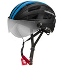 QUESHARK Men Women Ultralight Cycling Helmet MTB Road Bike Bicycle Motorcycle Riding Removable Transparent Lens Safely Cap QE116