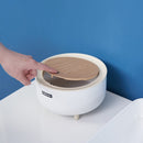 Japanese-style mini desktop trash can simple press trash storage bin student dormitory bedside table round trash can