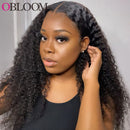 32in 250% Kinky Curly Wig 13x6 Lace Front Human Hair Wigs Transparent Lace Brazilian Pre Plucked Bleached Knots Wig for Women