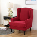 Wing back Chair Cover Jacquard Spandex Stretch Slipcovers for office Chairs Stylish 2 Piece Set With Elastic Band
