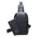 JEEP BULUO Men Crossbody Bag Daily Chest Bag Big Size High Quality Large Capacity Split Leather Shoulder Sling Bag For iPad New