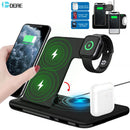 15W Qi快速无线充电器支架，适用于iPhone 13 11 12 X 8 Apple Watch 4合1可折叠充电站，适用于Airpods 3 Pro iWatch