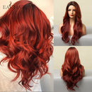 EASIHAIR Long Black Synthetic Wigs for Women Middle Part Wigs Natural Hair Wavy Wig Cosplay Heat Resistant Black Hair Wig