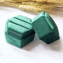 Hexagonal Velvet Ring Box Customized Single / Double Slot Wedding Engagement Ring Box Velvet Ring Storage Box Elegant Retro