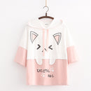 Harajuku Kawaii Women Cute Hoodie Black Pink Long Sleeve Graphic Cat Ear Funny Anime Teen Girls Pullover Vintage Sweatshirt 2021