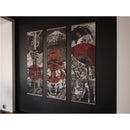 Japanese Samurai Ukiyoe Tiger Canvas Poster Pictures for Living Room Home Decor Painting Wall Art with Solid Wood Hanging Scroll