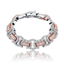 TOPGRILLZ New 13mm Byzantine Bracelet High Quality Iced Out Micro Pave Cubic Zirconia Hip Hop Personalised Jewelry For Gift