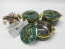3Pcs/ Set 1.5/2/ 2.5 Liters Marble Green Stainless Steel Food Warmer Container Lunch Box Freshness Preservation Portable Storage