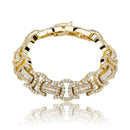 TOPGRILLZ New 13mm Byzantine Bracelet High Quality Iced Out Micro Pave Cubic Zirconia Hip Hop Personalised Jewelry For Gift
