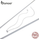 bamoer Simple Minimalist Short Necklace for Women 925 Sterling Silver Clear Cubic Zircon Chain Necklaces Wedding Jewelry BSN085