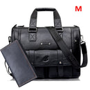 Men Leather Black Briefcase Business Handbag Messenger Bags Male Vintage Shoulder Bag Men&