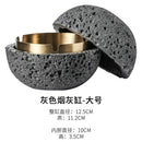 创意月亮烟灰缸艺术水泥金属家用大容量便携式车载防飞灰烟灰缸家居装饰送男友礼品