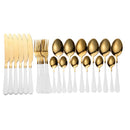 Tablewellware Tableware Black Cutlery Set 24 Pcs Stainless Steel Cutlery Box Forks Knives Spoons Dinner Set Kitchen Spoon Set
