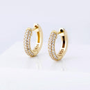 TOPGRILLZ 925 Sterling Silver 14mm Round Earring Iced Micro Pave Cubic Zirconia Earrings Hip Hop Fashion Jewelry Gift For Women