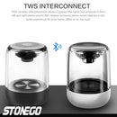 STOENGO 透明设计真无线立体声扬声器，带呼吸灯、TWS 蓝牙 5.0、TF 卡和 AUX 音频输入