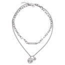 European and American retro portrait of exaggerated thick chain necklace double personality chain hip-hop neck chain short colla