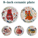Handmade Painting Ceramic Plate Western Food Plate Home Kitchen Dessert Plate Fruit Plate 8 inch Cute Cartoon Party Dinner Plate