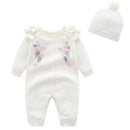 Ysubest Kids New 2022 Spring Autumn Girl Embroidery Rompers + Hat Baby Girl Newborn Rompers Clothes Baby Girl Rompers