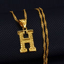 Anniyo A-Z Small Letters Necklaces Women/Girl Gold Color Initial Pendant Thin Chain English Letter Jewelry Alphabet Gift