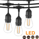 IP65 15M 15Bulbs S14 LED String Light Commercial Weatherproof LED Patio String 2W E27 Bulb Holiday Garland Garden Wedding Lights