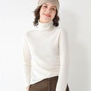 SuyaDream Woman Solid Wool Sweaters 100%Wool Turtleneck Plain Pullovers 2021 Fall Winter Bottoming Shirts Knitwear