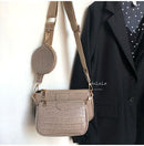 Alligator print women shoulder bag luxury designer wide strap Crossbody bag chain Sling bag pu leather ladies 3 bag set handbag