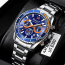 WISHDOIT 2021 New Fashion Diving Watch Men's Blue Top Brand Luxury Stainless Steel Waterproof Leisure Sports Quartz Men's Watch