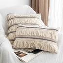 Boho Pillow Case Cushion Cover Fronha Cotton Linen Back Support Pillowcases Decorative Macrame Tassel Home Office Pillows Covers