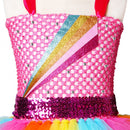Jojo Siwa Tutu Dress with Hair Bow Rainbow Girls Princess Dress Tulle Kids Tutu Dresses for Girls Holiday Birthday Party Costume