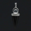 KFT Natural Healing Crystal Quartz Cone Shape Amethysts Stone with Round Beads Pendulum Stone Pendant Amulet Jewelry