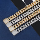 Hip Hop Heavy Iced out 12MM Big Box Buckle Cuban Chain Copper AAA+ Cubic Zirconia Stones Bracelet For Men Rapper Jewelry